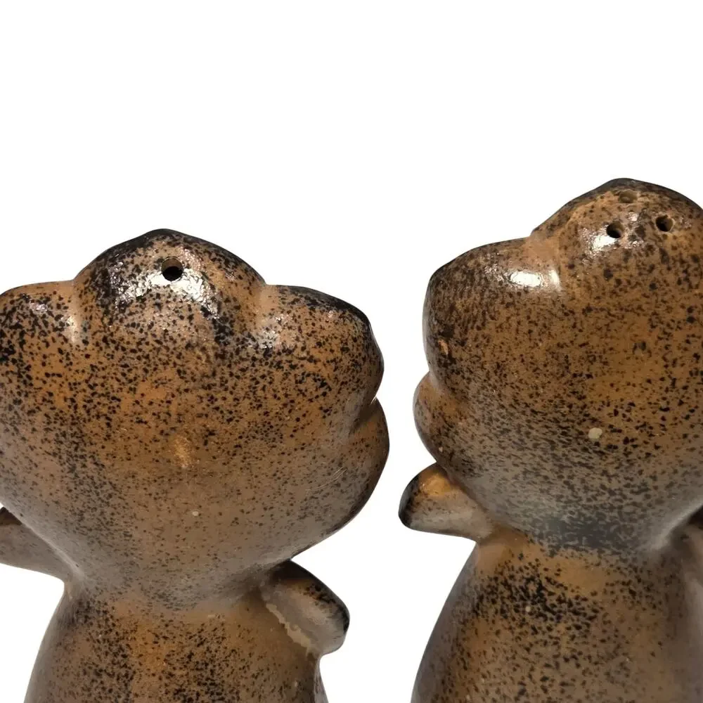 Vintage 1960s Japan Anthropomorphic Flower Salt Pepper Shakers MCM Unused
